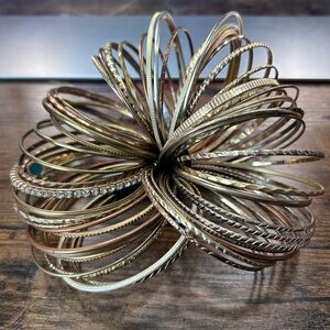 Elegant Gold and Silver Bangle Set